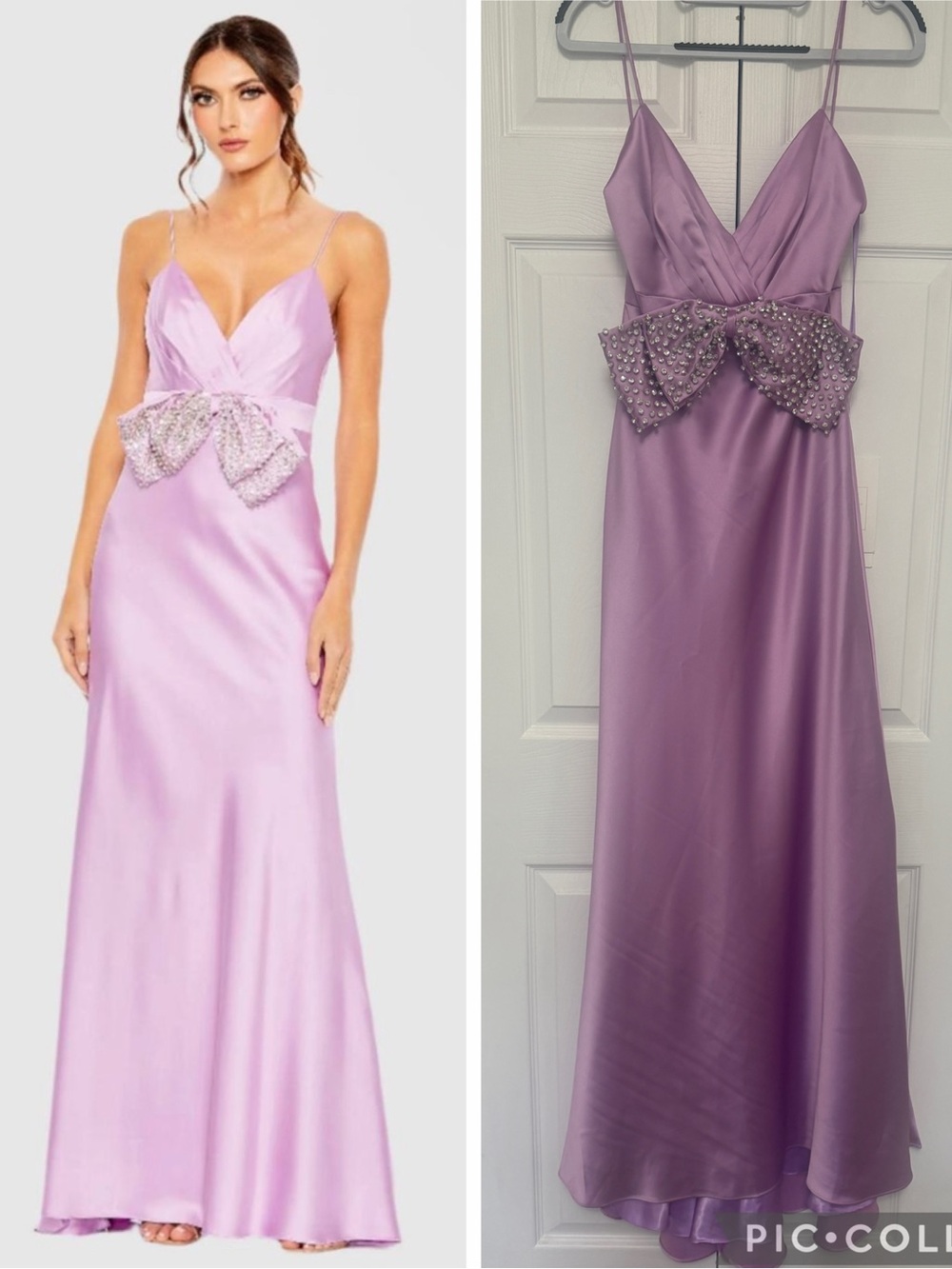 NWT MAC DUGGAL 68144 Purple Lilac Maxi Gown with Rhinestone bow size 2